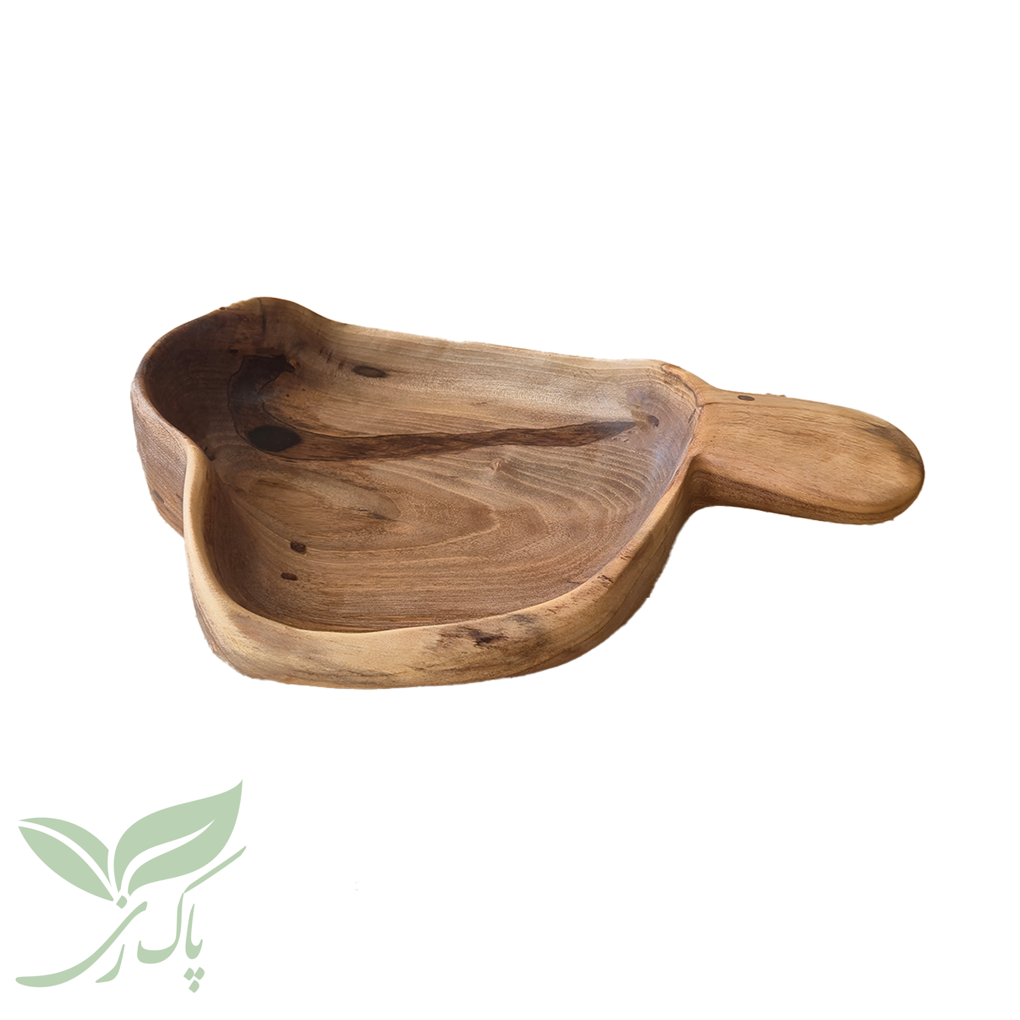 شکلات خوری دسته دار دفرمه چوب گردو 